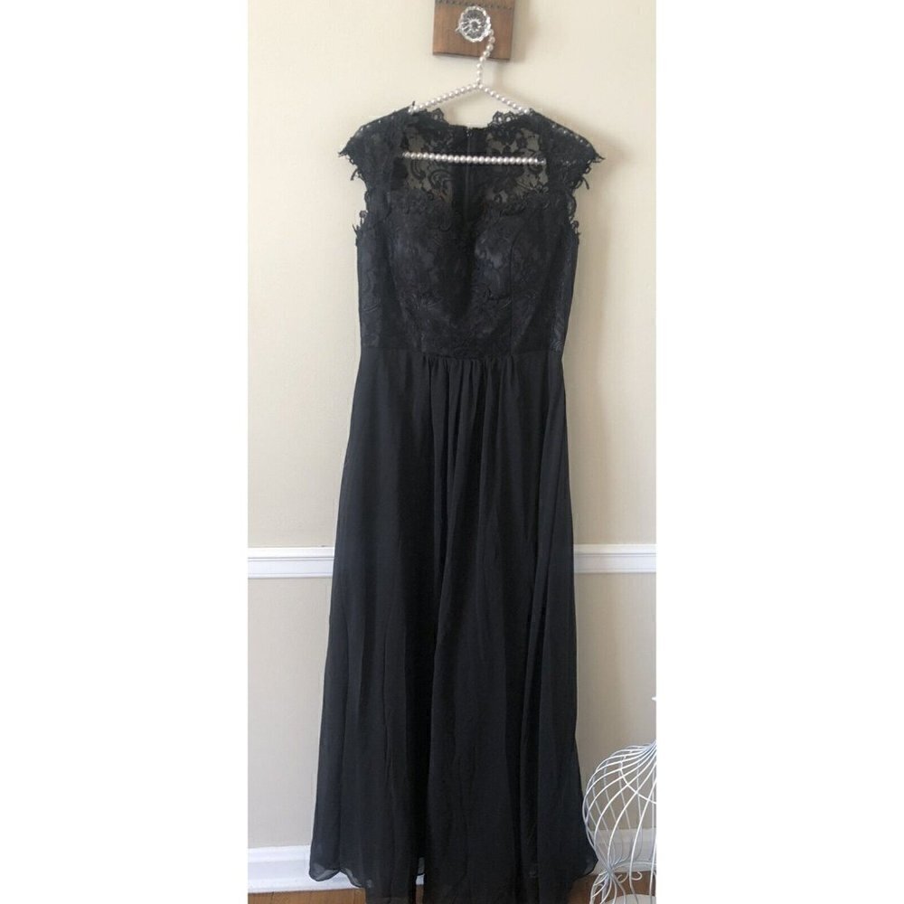 Grace Karin Womens Size 10 Black Maxi Dress Lace Bodice Sleeveless Formal